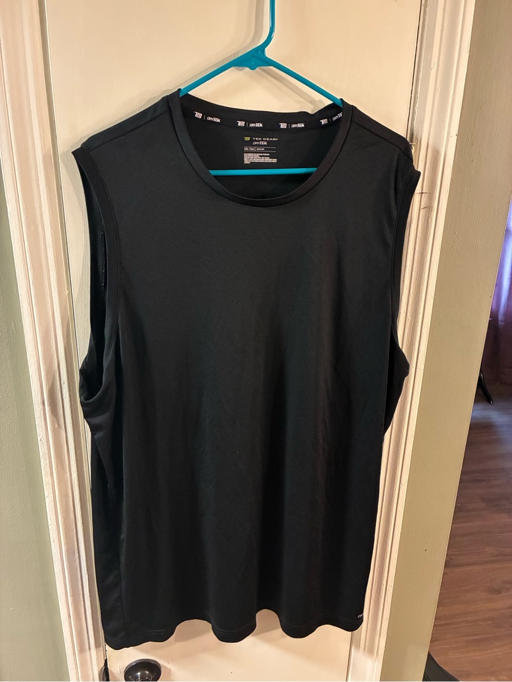 Men’s 3XLT Tek Gear Dry Tek Sleeveless Muscle Tank Shirt Black